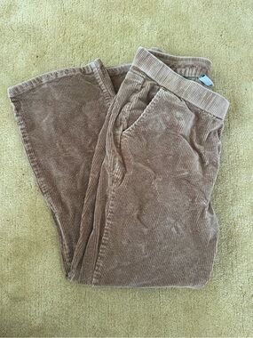 Denim&Co Corduroy Wide-Leg Pants in Light Brown